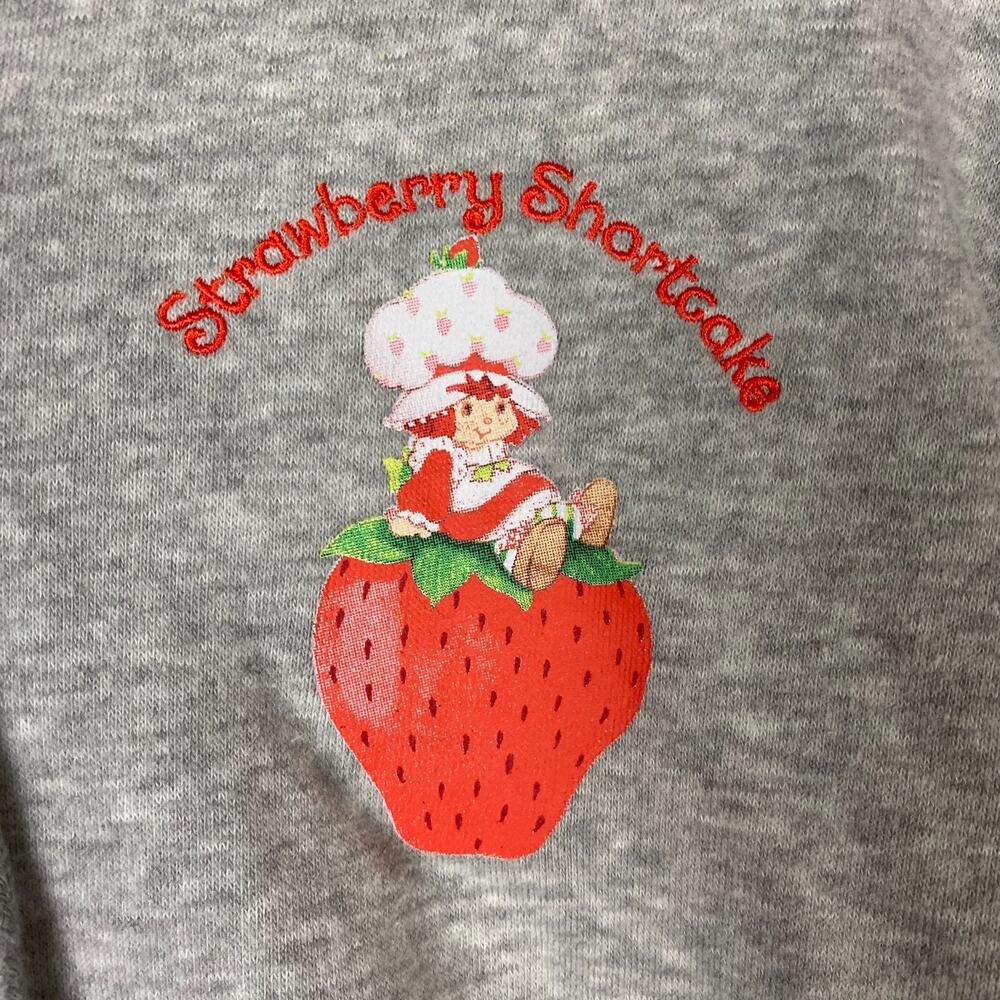 Strawberry Shortcake Hoodie Women Large Gray Graphic Full Zip Long Sleeve Active - Picture 4 of 16